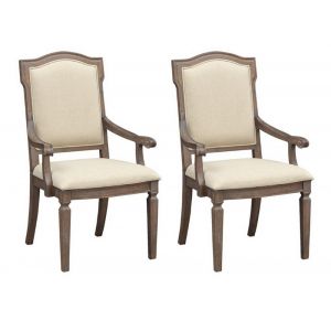 Coast to Coast Imports - Upholstered Dining Arm Chairs - (Set of 2) - 60255
