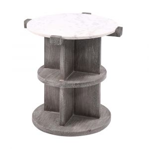 Coast to Coast - Lakeport - Kyla Farmhouse Chairside Table with Marble Top - 92537