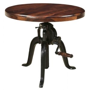 Coast To Coast - Manchester Adjustable Round Accent Table in Manchester Brown - 37132