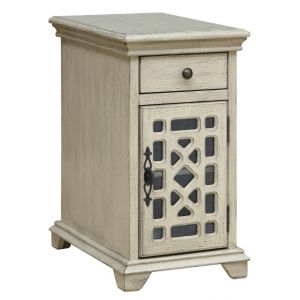 Coast To Coast - One Drawer One Door Chairside Cabinet in Millstone Texture Ivory - 96606