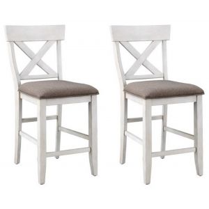 Coast To Coast - Bar Harbor II Counter Height Dining Chairs in Bar Harbor Cream - (Set of 2) - 48107