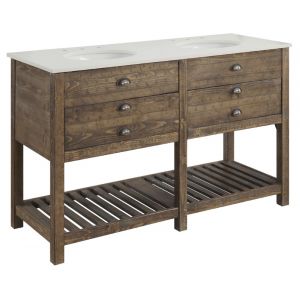 Coast To Coast - Two Drawer Double Vanity Sink in Cayhill Distressed Brown - 30449