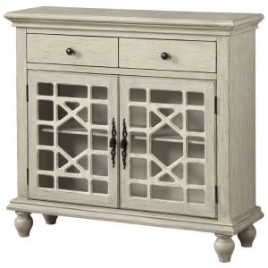 Coast To Coast - Two Drawer Two Door Cupboard in Millstone Texture Ivory - 13708