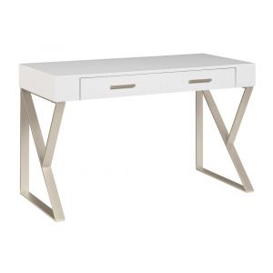 Coast to Coast - Two Drawer Writing Desk - Dreamy White & Champagne Lights - 55643