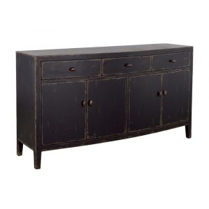 Coast to Coast - Mina - Weathered Black and Brown Four Door Credenza with Three Drawers - 90320