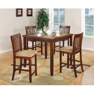 Coaster - Jardin 5 Pc Counter Height Table/Chairs Set in Cherry Finish - 150154