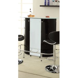 Coaster - Lacewing Bar Table (Black/White/Chrome) - 100654