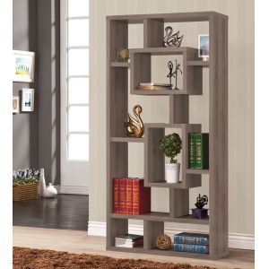 Coaster - Howie Bookshelf (Weatherd Grey) - 800512