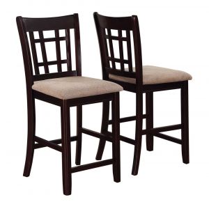 Coaster - Lavon Counter Height Chair with Cushion Seat in Light Oak/ Espresso Finish (Set of 2) - 105279