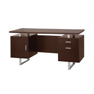 Coaster - Lawtey Desk (Cappuccino/Silver) - 801521