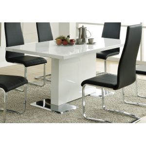 Coaster - Anges Dining Table (Glossy White) - 102310