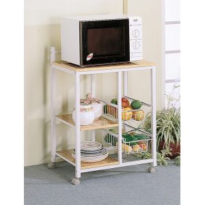 Coaster - Kelvin Kitchen Cart (Natural Brown/White) - 2506