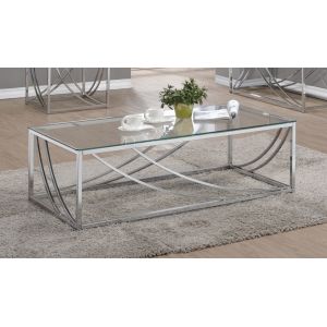 Coaster - Lille Living Room: Glass Top Occasional Tables Coffee Table - 720498