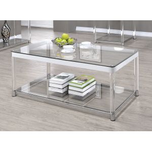 Coaster - Anne Living Room: Glass Top Occasional Tables Coffee Table - 720748