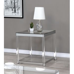 Coaster - Anne Living Room: Glass Top Occasional Tables End Table - 720747