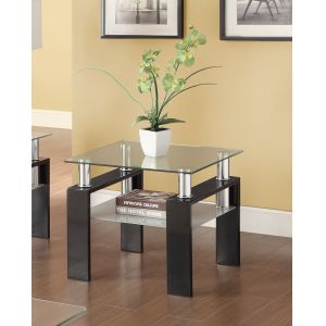 Coaster - Dyer Living Room: Glass Top Occasional Tables End Table - 702287