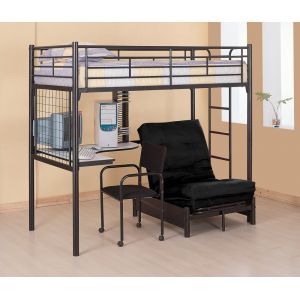 Coaster - Jenner Twin Workstation Bed (Glossy Black) - 2209