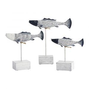 Crestview Collection - Antique Fish Statues - (Set of 2) - CVDEP790