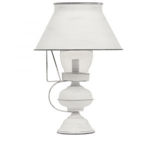 Crestview Collection - Archer Tole Lantern Metal Table Lamp in White - CVIDZA043 - CLOSEOUT