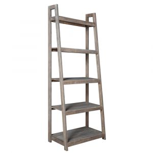 Crestview Collection - Bengal Manor Acacia Wood Light Grey Angled Etagere - CVFNR512