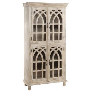 Crestview Collection - Bengal Manor Light Mango Wood Cathedral Design 4 Door Cabinet - CVFNR321