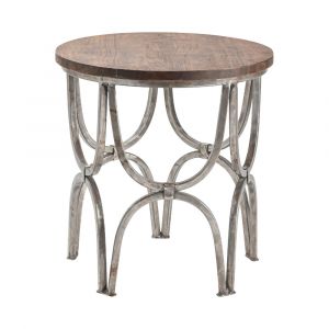 Crestview Collection - Bengal Manor Mango Wood and Steel Round End Table - CVFNR364