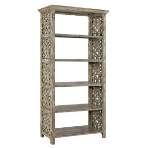 Crestview Collection - Bengal Manor Mango Wood Carved Side Panel Etagere - CVFNR456
