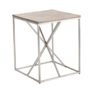 Crestview Collection - Bengal Manor Rough Mango Wood and Iron Asterisk Square End Table - CVFNR675