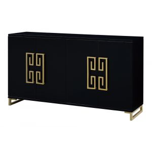 Crestview Collection - Corinthian Black and Gold Key 4 Door Sideboard - CVFZR4606
