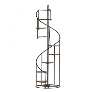 Crestview Collection - Darby Spiral Staircase Metal and Wood Display Piece - CVFZR1721