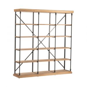 Crestview Collection - La Salle Metal and Wood 3 Section Bookshelf - CVFZR4090