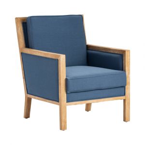 Crestview Collection - Largo Upholstered Indigo Light Oak Wood Arm Chair - CVFZR5005