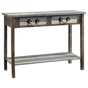 Crestview Collection - Nantucket 2 Drawer Weathered Wood Console - CVFZR696