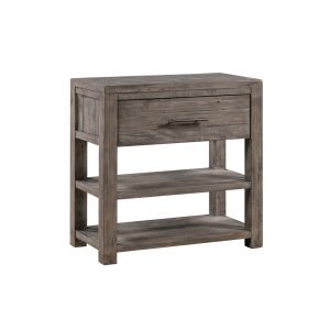 Crestview Collection - Pembroke Plantation Recycled Pine Distressed Grey 1 Drawer and 2 Shelf Accent Chest - CVFVR8118