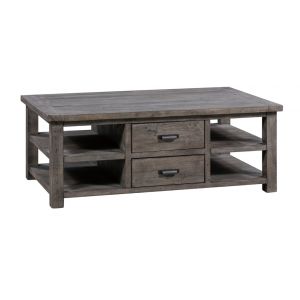 Crestview Collection - Pembroke Plantation Recycled Pine Distressed Grey 2 Drawer Rectangle Cocktail Table - CVFVR8025