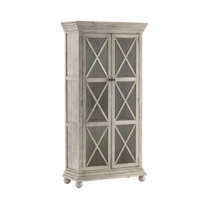 Crestview Collection - Pembroke Plantation Recycled Pine Hudson Finish 2 Glass Door Tall Cabinet - CVFVR8120