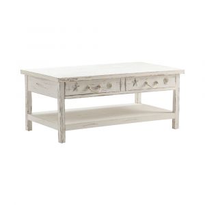 Crestview Collection - Seaside White Coastal Cocktail Table - CVFZR1522