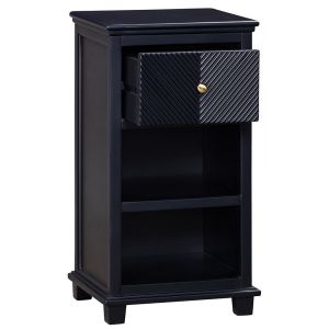 Crestview Collection - Single Drawer Black Accent Cabinet - FVR0081