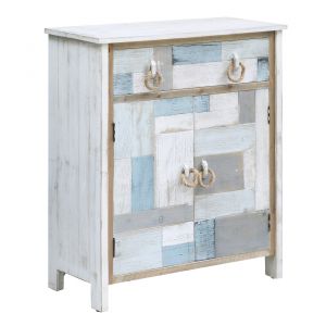 Crestview Collection - South Shore Multi Color Nautical Patchwork 1 Drawer and 2 Door Cabinet - CVFZR3566