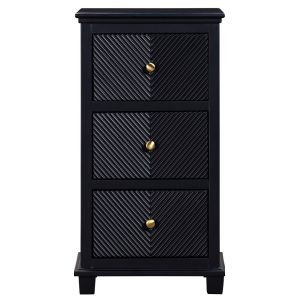 Crestview Collection - Three Drawer Black Chest - FVR0082