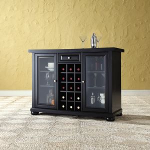 Crosley Furniture - Alexandria Sliding Top Bar Cabinet in Black Finish - KF40002ABK