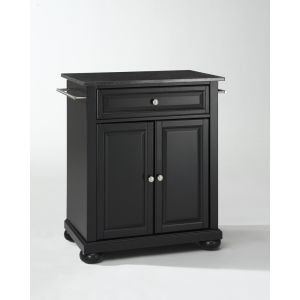 Crosley Furniture - Alexandria Solid Black Granite Top Portable Kitchen Island in Black Finish - KF30024ABK