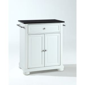 Crosley Furniture - Alexandria Solid Black Granite Top Portable Kitchen Island in White Finish - KF30024AWH