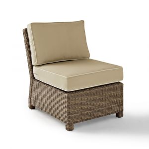 Crosley Furniture - Bradenton Outdoor Wicker Sectional Center Chair with Sand Cushions - KO70017WB-SA