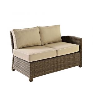 Crosley Furniture - Bradenton Outdoor Wicker Sectional Right Corner Loveseat with Sand Cushions - KO70015WB-SA