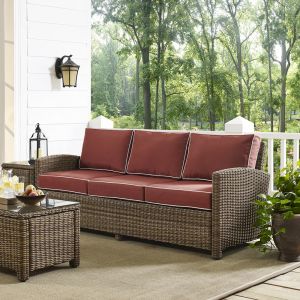 Crosley Furniture - Bradenton Sofa with Sangria Cushions - KO70049WB-SG
