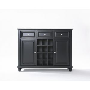 Crosley Furniture - Cambridge Buffet Server / Sideboard Cabinet with Wine Storage in Black Finish - KF42001DBK