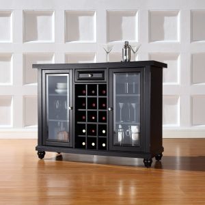 Crosley Furniture - Cambridge Sliding Top Bar Cabinet in Black Finish - KF40002DBK