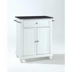 Crosley Furniture - Cambridge Solid Black Granite Top Portable Kitchen Island in White Finish - KF30024DWH