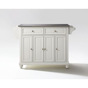 Crosley Furniture - Cambridge Stainless Steel Top Kitchen Island in White Finish - KF30002DWH